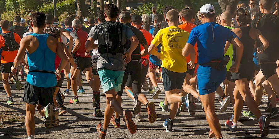 Eine Gruppe von Läuferinnen und Läufern