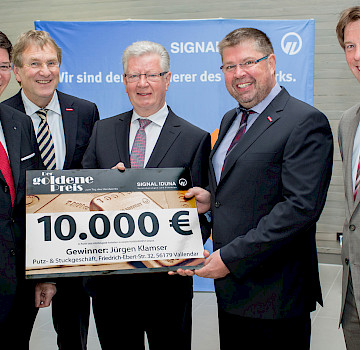 Stuckateurmeister Jürgen Klamser bei der Preisverleihung