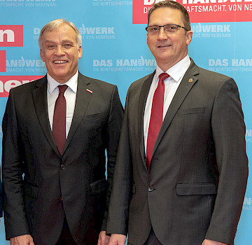 HwK-Präsident Kurt Krautscheid und Arbeitnehmer-Vizepräsident Joachim Noll